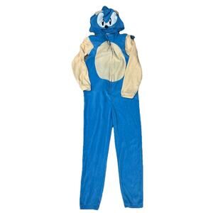 Sonic the Hedgehog One Piece Opposuits Adult S/M Costume Pajama Suit Blue White